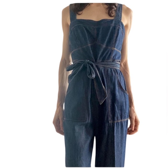 *Like New* Anthropologie Pilcro Wide-Leg Denim Jumpsuit Size 2 - Picture 6 of 10